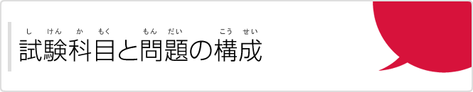 試験科目と問題の構成（しけんかもくともんだいのこうせい）